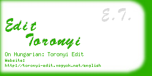 edit toronyi business card